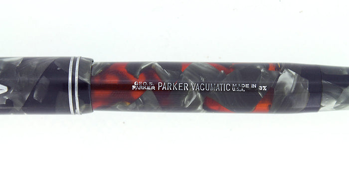 1937 PARKER VACUMATIC JR MOTTLED SILVER PEARL FOUNTAIN PEN RESTORED OFFERED BY ANTIQUE DIGGER