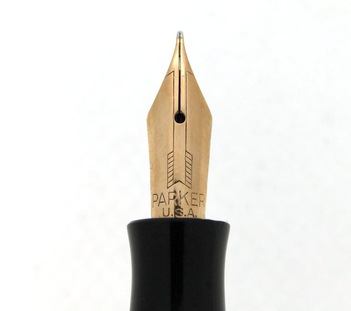 1937 PARKER VACUMATIC JR MOTTLED SILVER PEARL FOUNTAIN PEN RESTORED OFFERED BY ANTIQUE DIGGER