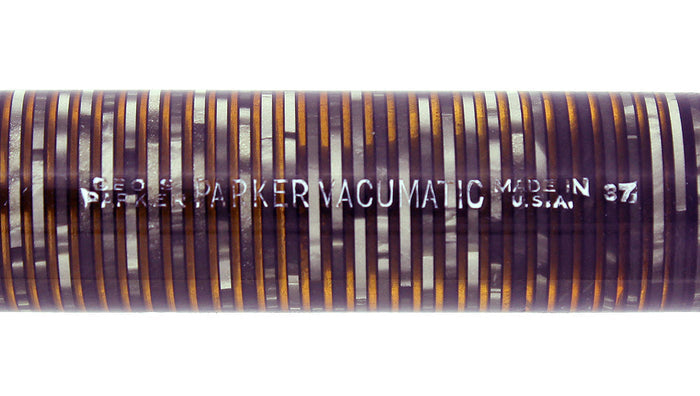 1937 PARKER VACUMATIC SILVER PEARL STANDARD DOUBLE JEWEL FOUNTAIN PEN RESTORED OFFERED BY ANTIQUE DIGGER