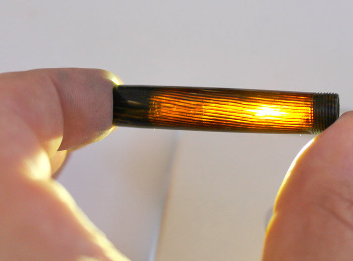 1938 PARKER BROWN DOUBLE JEWEL VACUMATIC SHADOW WAVE FOUNTAIN PEN RESTORED WITH HARD TO FIND STAR CLIP