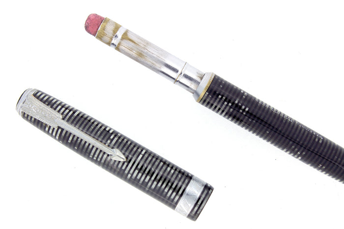 1938 PARKER VACUMATIC SILVER PEARL CELLULOID MAJOR INJECTOR PENCIL SCARCE OFFERED BY ANTIQUE DIGGER