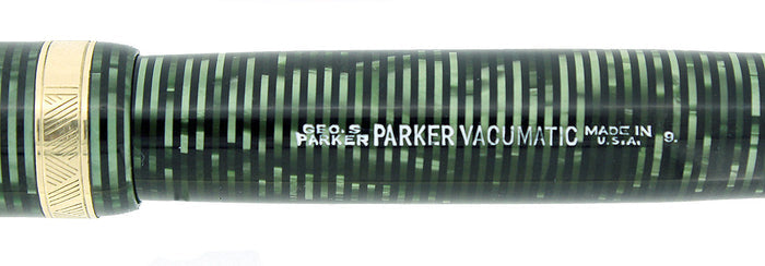 1939 PARKER EMERALD PEARL VACUMATIC DOUBLE JEWEL MAJOR FOUNTAIN PEN RESTORED OFFERED BY ANTIQUE DIGGER