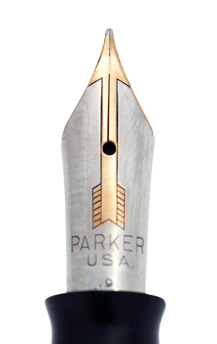 1939 PARKER EMERALD PEARL VACUMATIC DOUBLE JEWEL MAJOR FOUNTAIN PEN RESTORED OFFERED BY ANTIQUE DIGGER