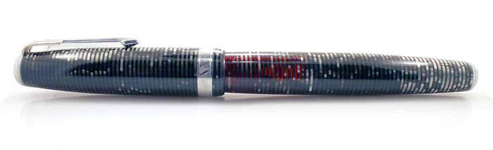 1939 PARKER SILVER PEARL DOUBLE JEWEL VACUMATIC FOUNTAIN PEN LONG MAJOR RESTORED OFFERED BY ANTIQUE DIGGER