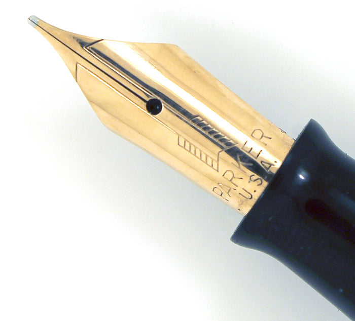 1939 PARKER SILVER PEARL DOUBLE JEWEL VACUMATIC FOUNTAIN PEN LONG MAJOR RESTORED OFFERED BY ANTIQUE DIGGER