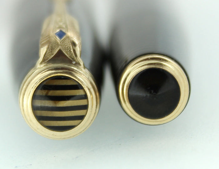 1939 PARKER VACUMATIC GOLDEN PEARL DOUBLE JEWEL LONG MAJOR FOUNTAIN PEN RESTORED OFFERED BY ANTIQUE DIGGER