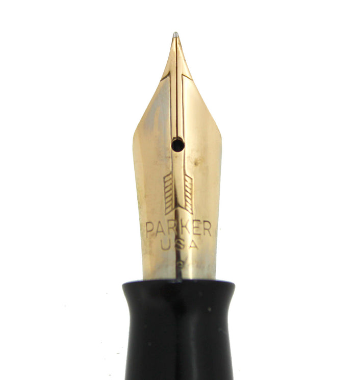1939 PARKER VACUMATIC GOLDEN PEARL DOUBLE JEWEL LONG MAJOR FOUNTAIN PEN RESTORED OFFERED BY ANTIQUE DIGGER
