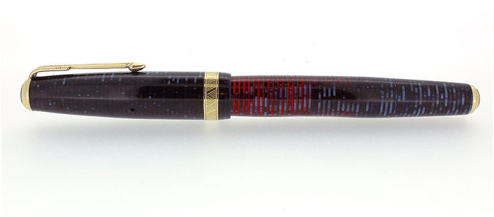 1940 PARKER AZURE BLUE VACUMATIC DOUBLE JEWEL FOUNTAIN PEN MAJOR SIZE RESTORED OFFERED BY ANTIQUE DIGGER