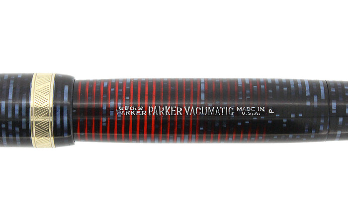 1940 PARKER AZURE BLUE VACUMATIC DOUBLE JEWEL FOUNTAIN PEN MAJOR SIZE RESTORED OFFERED BY ANTIQUE DIGGER