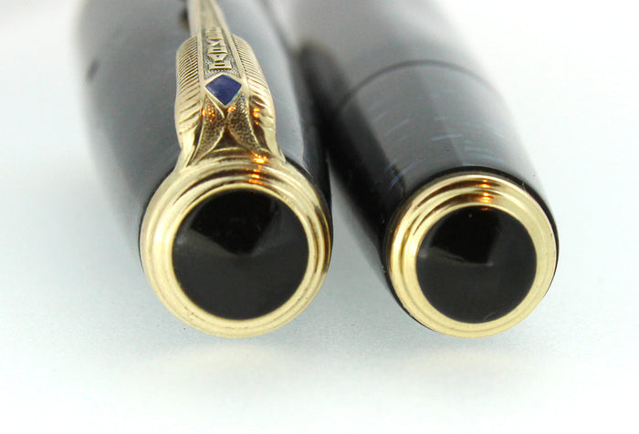 1940 PARKER AZURE BLUE VACUMATIC DOUBLE JEWEL FOUNTAIN PEN MAJOR SIZE RESTORED OFFERED BY ANTIQUE DIGGER