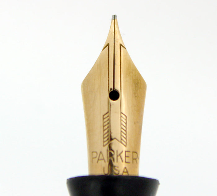 1940 PARKER EMERALD PEARL VACUMATIC DOUBLE JEWEL FOUNTAIN PEN RESTORED OFFERED BY ANTIQUE DIGGER