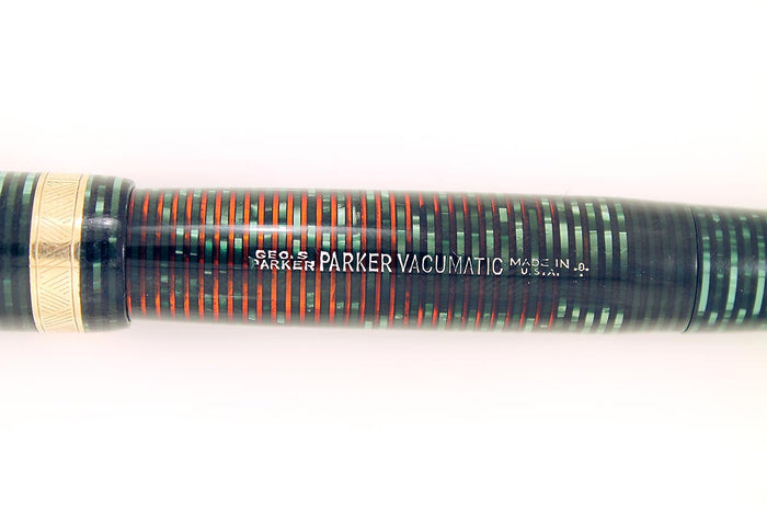 1940 PARKER EMERALD PEARL VACUMATIC MAJOR FOUNTAIN PEN F to BB FLEX NIB RESTORED OFFERED BY ANTIQUE DIGGER