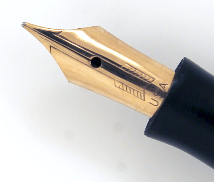 1940 PARKER GOLD PEARL DOUBLE JEWEL VACUMATIC SHADOW WAVE FOUNTAIN PEN RESTORED OFFERED BY ANTIQUE DIGGER