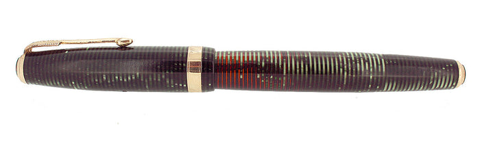 1940 PARKER VACUMATIC EMERALD PEARL DOUBLE JEWEL LONG MAJOR FOUNTAIN PEN RESTORED OFFERED BY ANTIQUE DIGGER