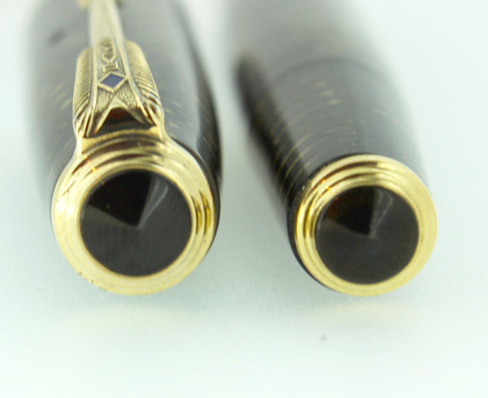 1940 PARKER VACUMATIC GOLDEN PEARL DOUBLE JEWEL FOUNTAIN PEN RESTORED OFFERED BY ANTIQUE DIGGER