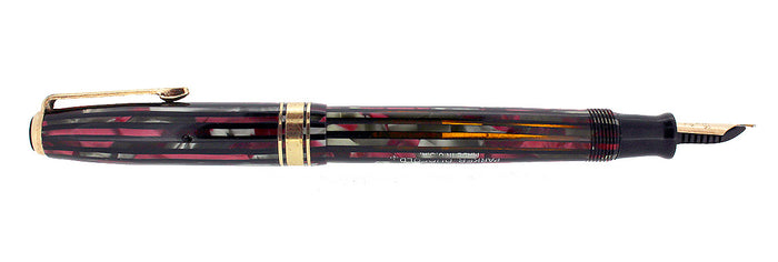 1941 PARKER DUOFOLD FOUNTAIN PEN DUSTY ROSE CELLULOID INGENUE SIZE RESTORED OFFERED BY ANTIQUE DIGGER