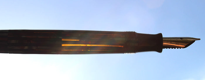 1941 PARKER DUOFOLD FOUNTAIN PEN DUSTY ROSE CELLULOID INGENUE SIZE RESTORED OFFERED BY ANTIQUE DIGGER