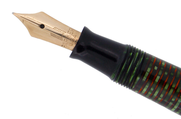 1941 PARKER EMERALD PEARL VACUMATIC DEBUTANTE FOUNTAIN PEN RESTORED OFFERED BY ANTIQUE DIGGER