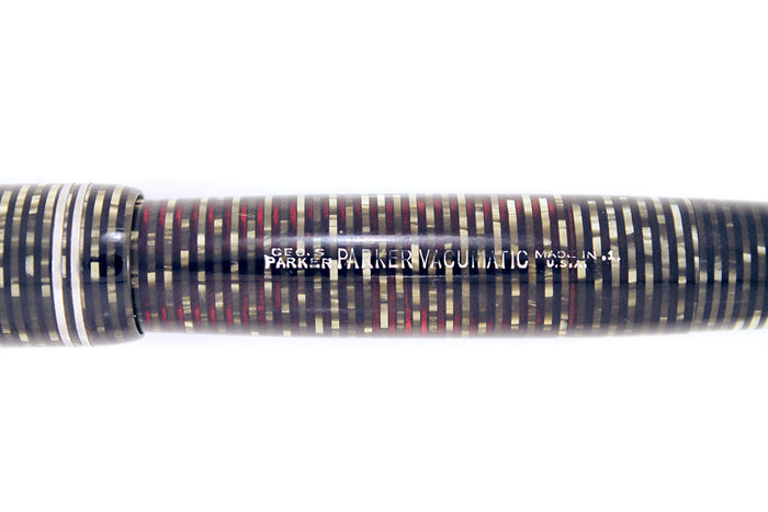 1941 PARKER SILVER PEARL DOUBLE JEWEL VACUMATIC FOUNTAIN MAJOR SIZE RESTORED OFFERED BY ANTIQUE DIGGER