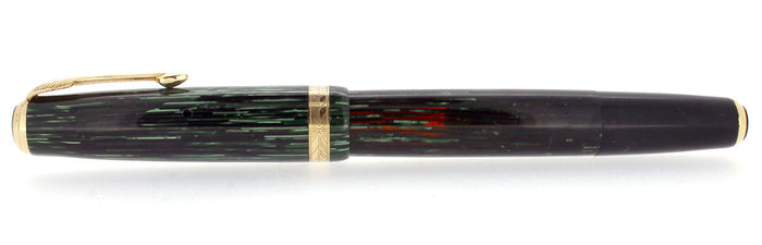1941 PARKER VACUMATIC JUNIOR DEBUTANTE EMERALD PEARL FOUNTAIN PEN RESTORED OFFERED BY ANTIQUE DIGGER