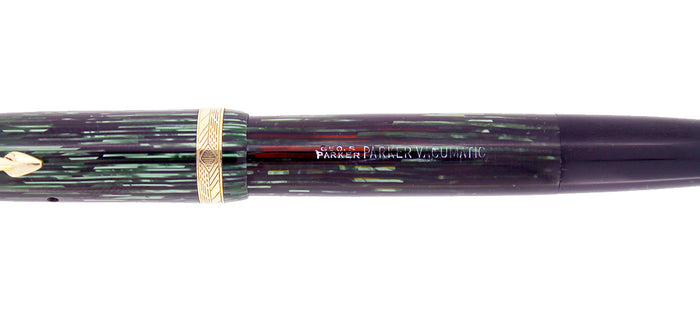 1941 PARKER VACUMATIC JUNIOR DEBUTANTE EMERALD PEARL FOUNTAIN PEN RESTORED OFFERED BY ANTIQUE DIGGER