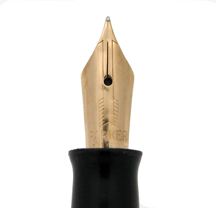 1941 PARKER VACUMATIC JUNIOR DEBUTANTE EMERALD PEARL FOUNTAIN PEN RESTORED OFFERED BY ANTIQUE DIGGER