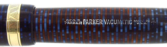 1942 PARKER AZURE PEARL VACUMATIC MAJOR SINGLE JEWEL FOUNTAIN PEN RESTORED OFFERED BY ANTIQUE DIGGER