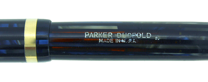 1942 PARKER BLUE GRAY DUOFOLD FOUNTAIN PEN STANDARD SIZE RESTORED OFFERED BY ANTIQUE DIGGER