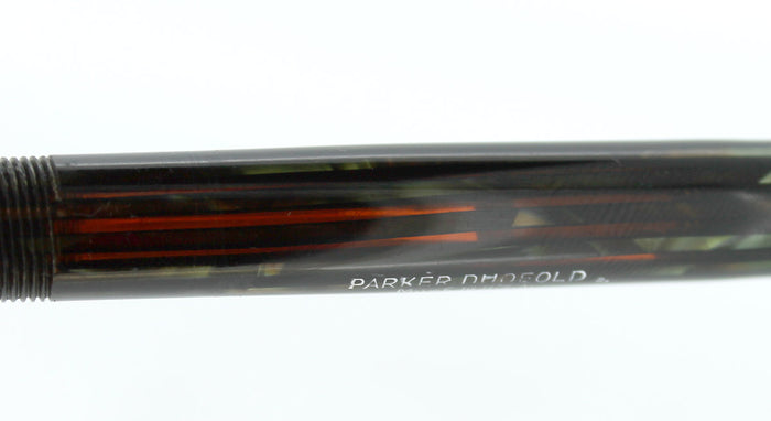 1942 PARKER DUOFOLD GREEN GOLD CELLULOID FOUNTAIN PEN MAJOR SIZE RESTORED OFFERED BY ANTIQUE DIGGER