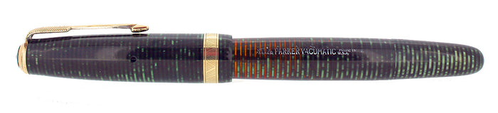 1942 PARKER EMERALD PEARL VACUMATIC MAJOR FOUNTAIN PEN XF-B FLEX NIB RESTORED OFFERED BY ANTIQUE DIGGER