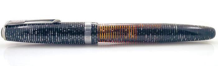 1942 PARKER SILVER PEARL VACUMATIC FOUNTAIN PEN F to B NIB MAJOR SIZE RESTORED OFFERED BY ANTIQUE DIGGER