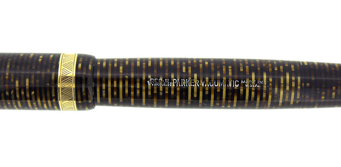 1942 PARKER VACUMATIC GOLDEN PEARL LONG MAJOR SIZE FOUNTAIN PEN RESTORED