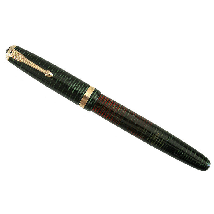 1943 PARKER EMERALD CELLULOID VACUMATIC DEBUTANTE FOUNTAIN PEN RESTORED