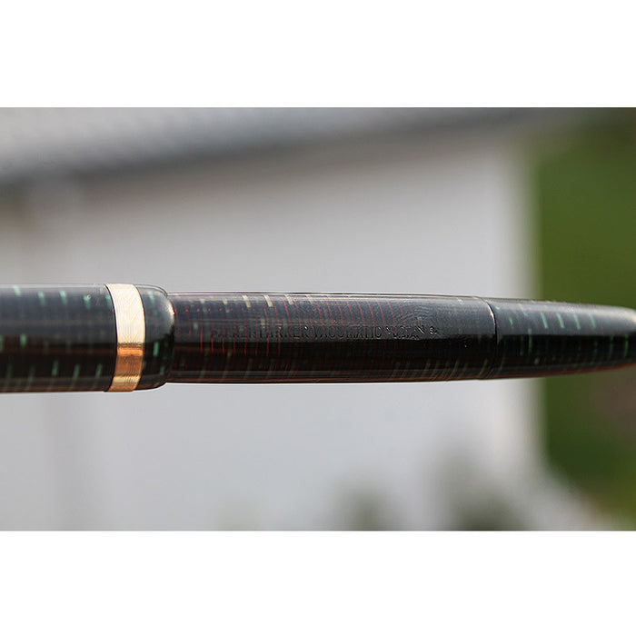 1943 PARKER EMERALD CELLULOID VACUMATIC DEBUTANTE FOUNTAIN PEN RESTORED