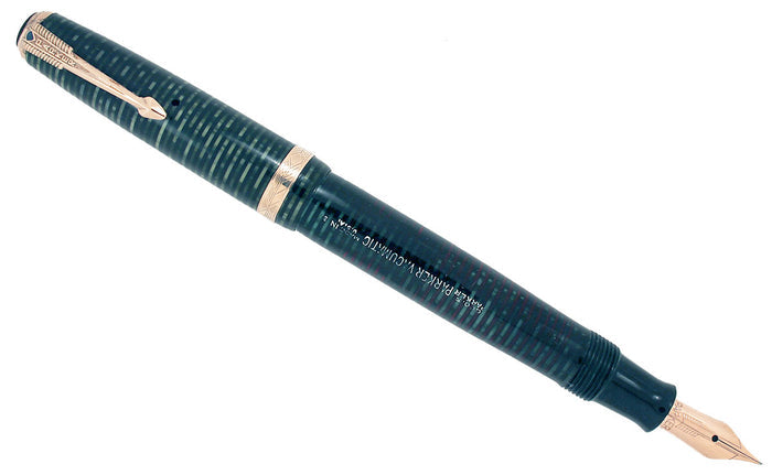 1943 PARKER EMERALD PEARL VACUMATIC DEBUTANTE FOUNTAIN PEN F- BB NIB RESTORED