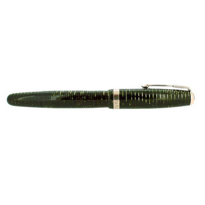 1943 PARKER VACUMATIC EMERALD PEARL FOUNTAIN PEN RESTORED OFFERED BY ANTIQUE DIGGER