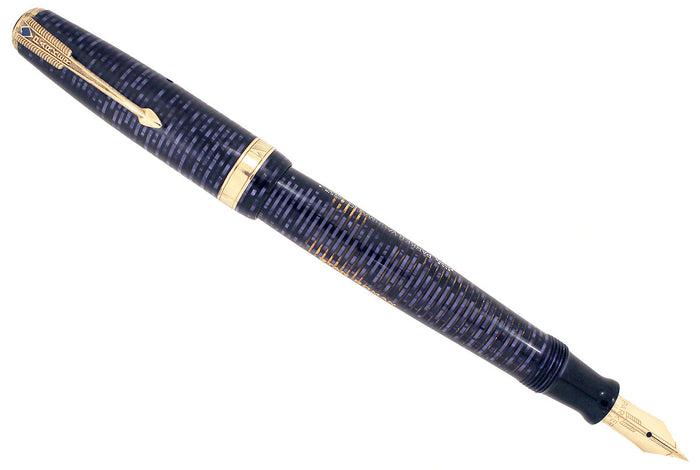 1944 PARKER AZURE PEARL VACUMATIC MAJOR FOUNTAIN PEN NEAR MINT CONDITION AND RESTORED OFFERED BY ANTIQUE DIGGER