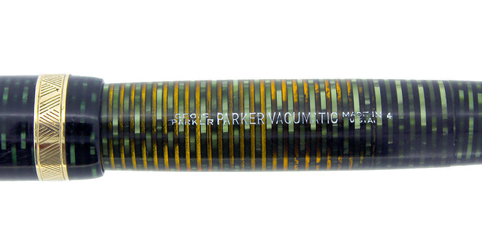 1944 PARKER EMERALD PEARL VACUMATIC FOUNTAIN PEN RESTORED GORGEOUS COLOR OFFERED BY ANTIQUE DIGGER