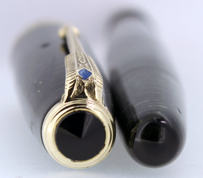 1944 PARKER EMERALD PEARL VACUMATIC MAJOR FOUNTAIN PEN F-BB FLEX NIB RESTORED OFFERED BY ANTIQUE DIGGER