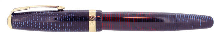 1944 PARKER VACUMATIC MAJOR AZURE BLUE PEARL FOUNTAIN PEN RESTORED OFFERED BY ANTIQUE DIGGER