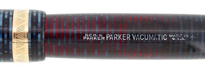 1944 PARKER VACUMATIC MAJOR AZURE BLUE PEARL FOUNTAIN PEN RESTORED OFFERED BY ANTIQUE DIGGER