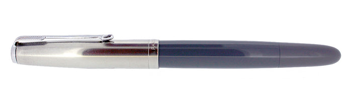 1945 PARKER 51 VACUMATIC DOVE GRAY FOUNTAIN PEN & PENCIL SET WITH BOX RESTORED OFFERED BY ANTIQUE DIGGER