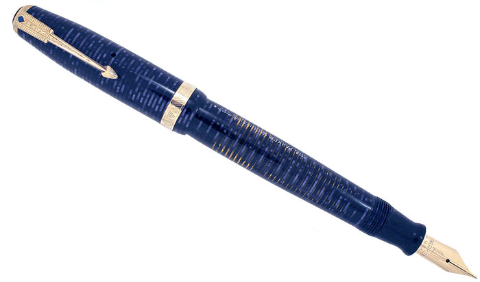 1945 PARKER AZURE PEARL VACUMATIC MAJOR FOUNTAIN PEN M to BBB FLEX NIB RESTORED OFFERED BY ANTIQUE DIGGER