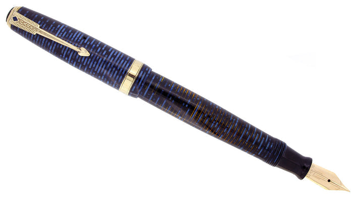 1945 PARKER AZURE PEARL VACUMATIC MAJOR FOUNTAIN PEN GORGEOUS COLOR RESTORED OFFERED BY ANTIQUE DIGGER