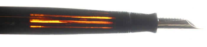 1945 PARKER DUOFOLD SENIOR GREEN GOLD CELLULOID FOUNTAIN PEN RESTORED OFFERED BY ANTIQUE DIGGER