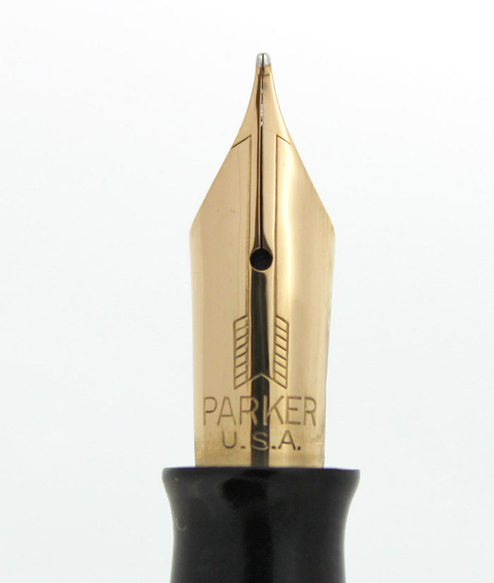 1945 PARKER EMERALD PEARL VACUMATIC FOUNTAIN PEN RESTORED GORGEOUS COLOR OFFERED BY ANTIQUE DIGGER