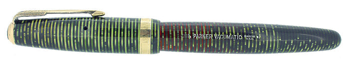 1945 PARKER EMERALD PEARL VACUMATIC MAJOR FOUNTAIN PEN F-BB FLEX NIB RESTORED OFFERED BY ANTIQUE DIGGER