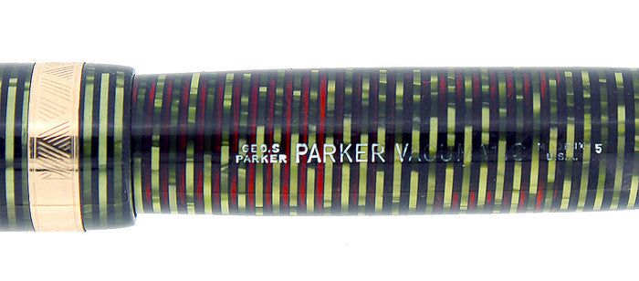 1945 PARKER EMERALD PEARL VACUMATIC MAJOR FOUNTAIN PEN M-B FLEX NIB RESTORED OFFERED BY ANTIQUE DIGGER