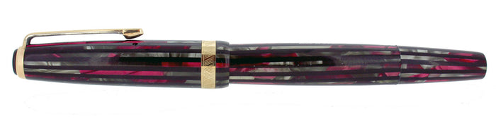 1945 PARKER SENIOR DUOFOLD DUSTY ROSE CELLULOID FOUNTAIN PEN RESTORED OFFERED BY ANTIQUE DIGGER