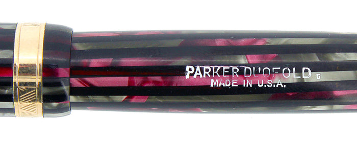 1945 PARKER SENIOR DUOFOLD DUSTY ROSE CELLULOID FOUNTAIN PEN RESTORED OFFERED BY ANTIQUE DIGGER